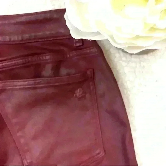 DL1961 Florence Mid Rise Merlot Coated Ultrasculpt Skinny Ankle Jeans Size 28 - Picture 9 of 16